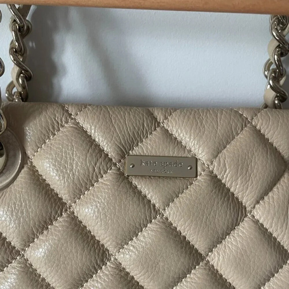 Kate Spade Camel Quilted Leather Gold Coast Maryanne Large Tote Cashew  Tan - Picture 5 of 9